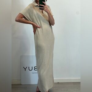 Zara Long beige melange dress.